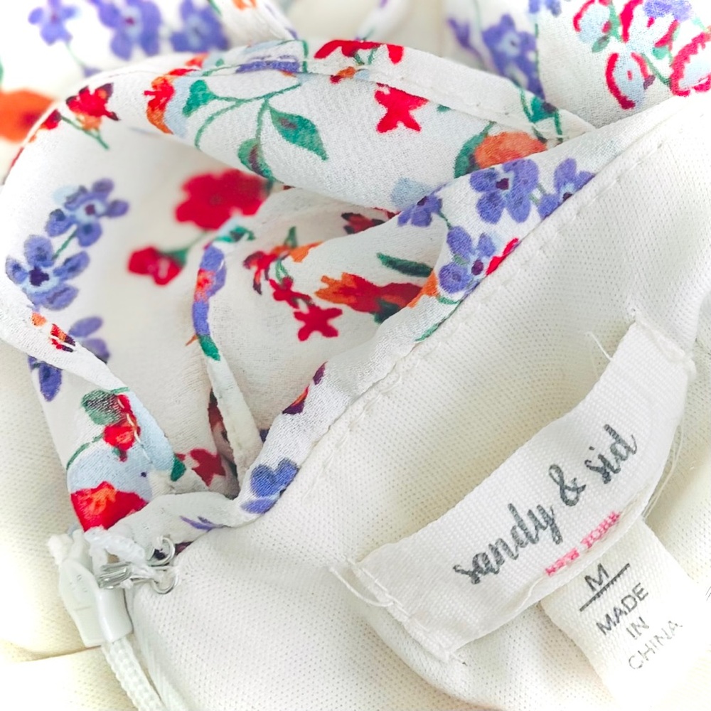 SANDY & SID New York | M | Floral Ruffle Spaghetti Strap Lined Spring Maxi Dress